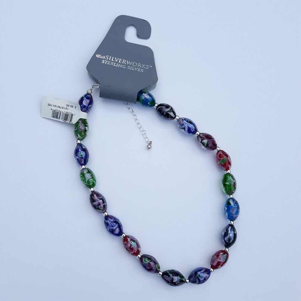 Silver works Sterling Silver Beaded Necklace